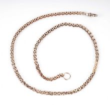 A 9ct yellow gold fancy link chain necklace
