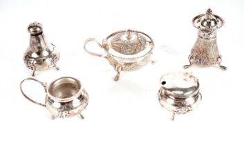 A selection of Oriental silver condiments