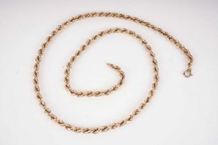 A 9ct yellow gold ropetwist chain necklace