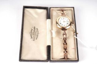 A Victorian yellow gold cased wristwatch