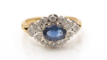 A sapphire and diamond ring