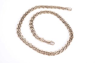 A yellow gold fancy link chain necklace