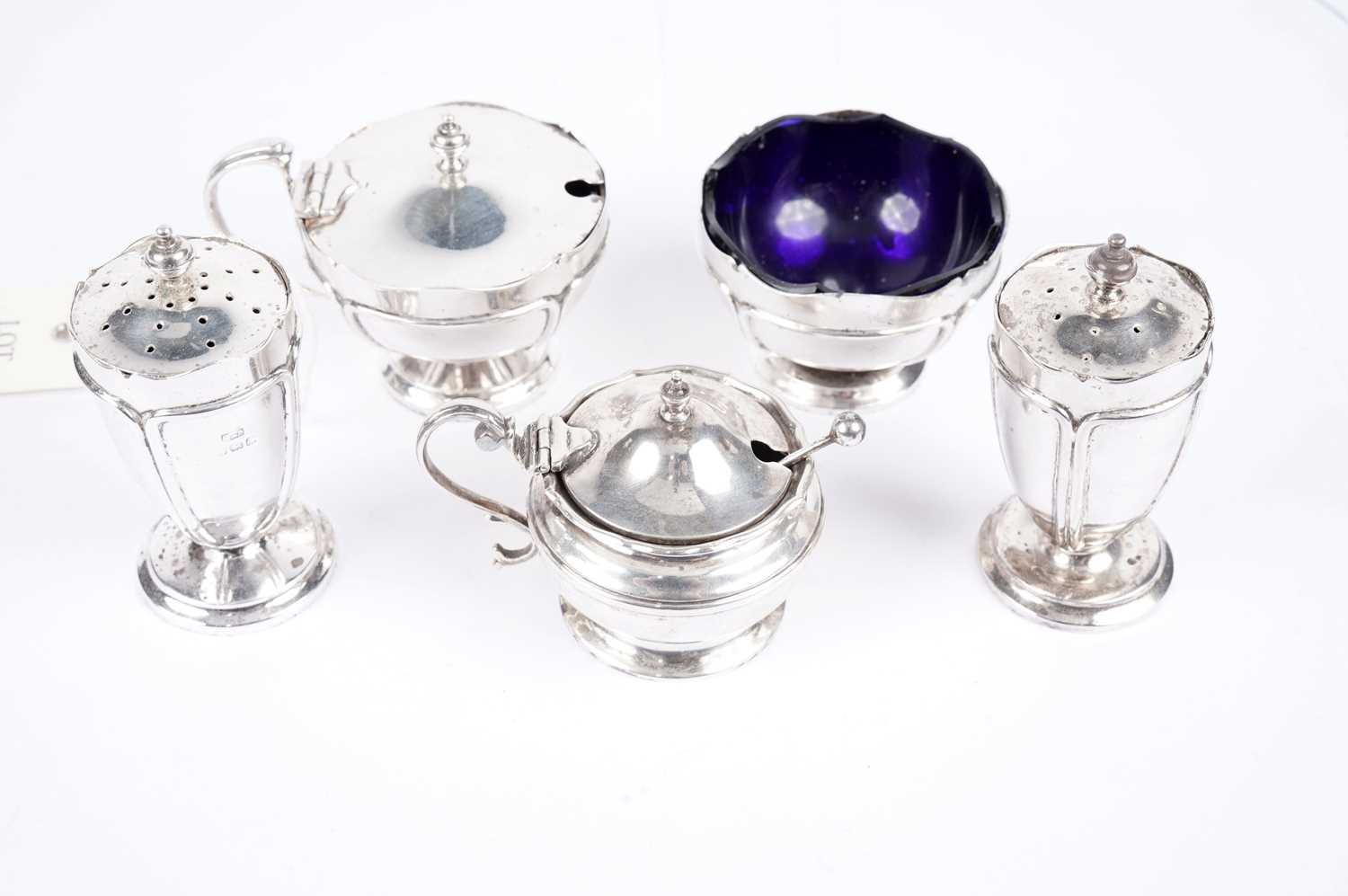 A set of George V silver condiments