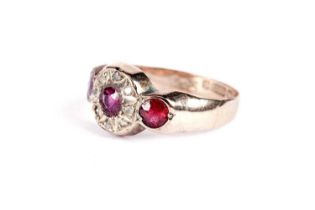 An Edwardian ruby and diamond ring