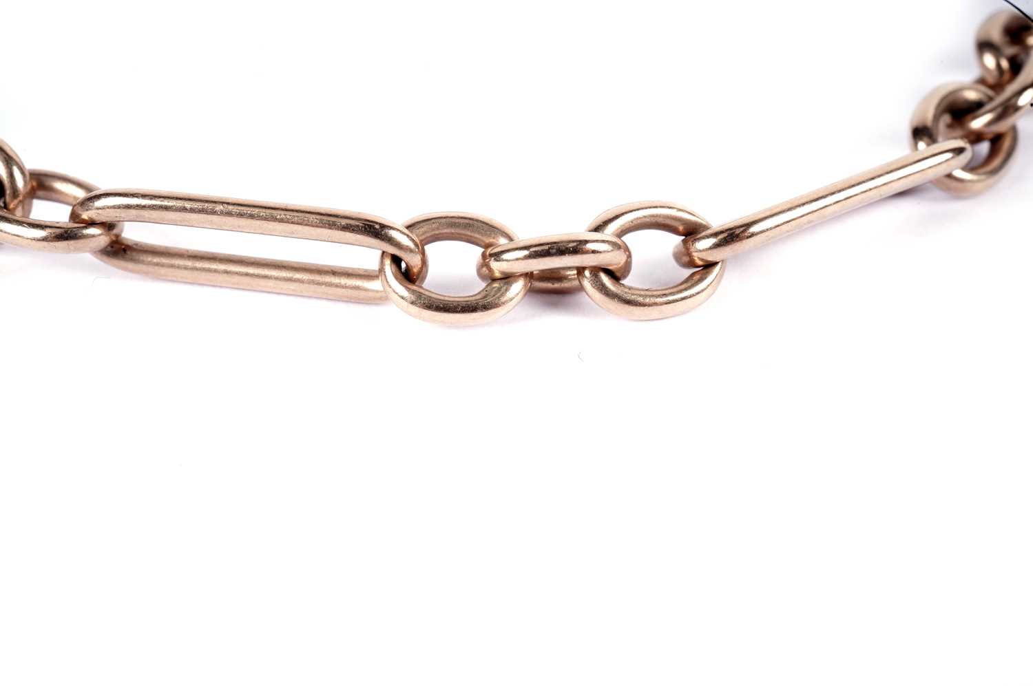 A 9ct rose gold fetter-link watch chain - Image 2 of 4