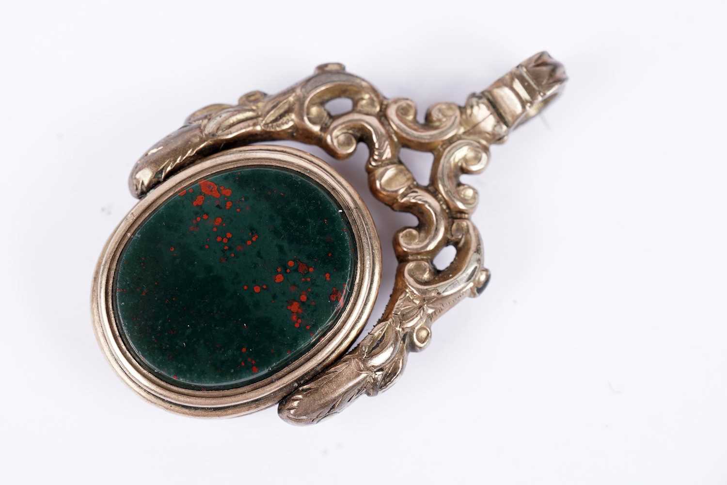 A Victorian plaid brooch; an Iona silver brooch by Alexander Ritchie; and a swivel fob - Image 2 of 6