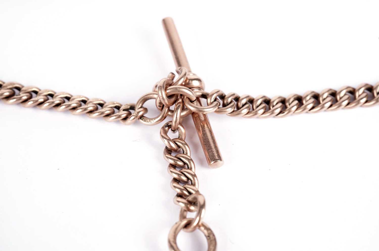 A 9ct rose gold Albert watch chain - Image 4 of 6