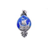 An Alexander Ritchie of Iona enamelled silver pendant