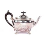 A George V silver teapot with WWI-era presentation inscription