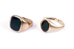 Two bloodstone signet rings