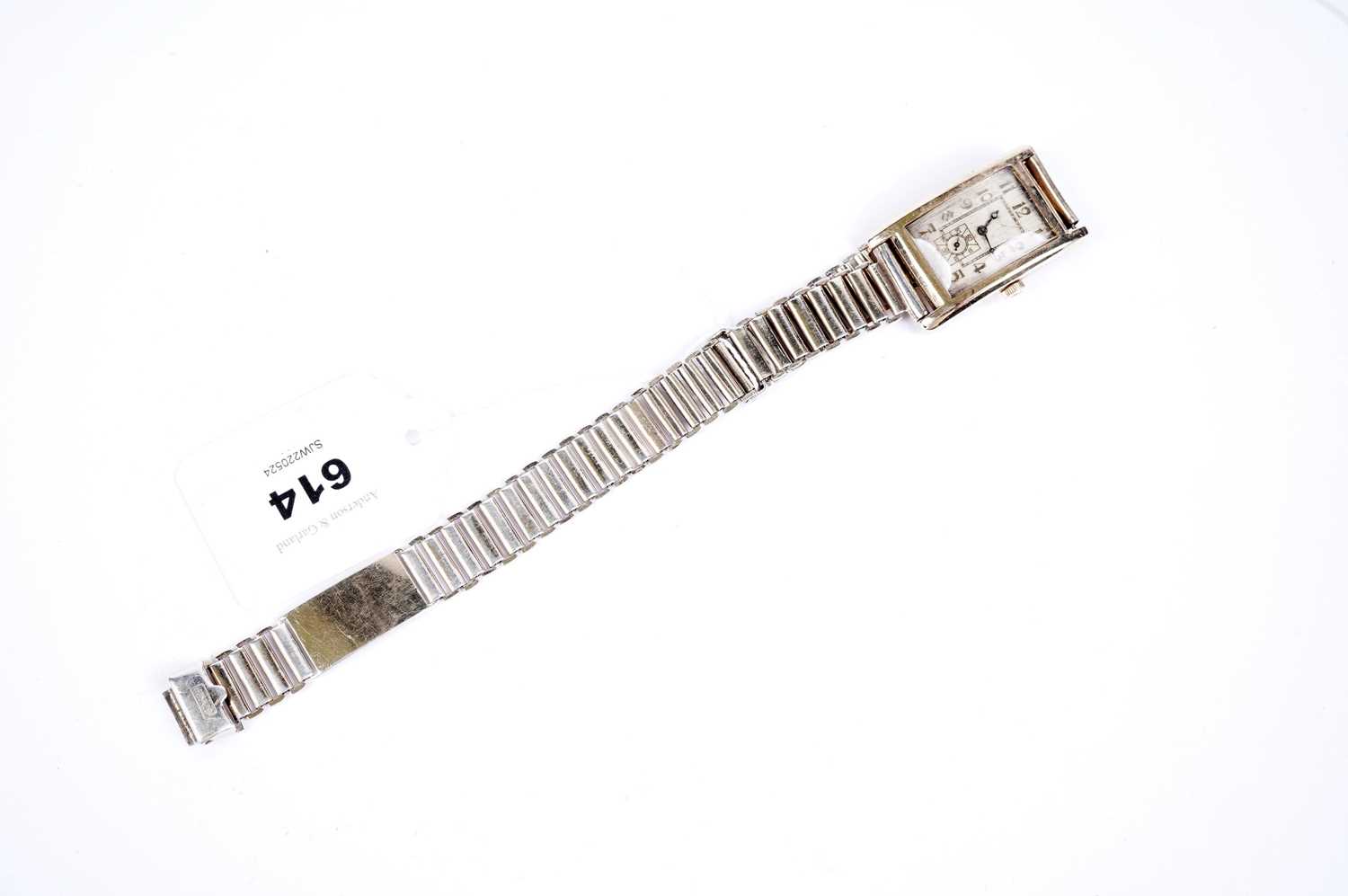 An Art Deco 9ct gold cased wristwatch retailed by Reid - Bild 2 aus 5