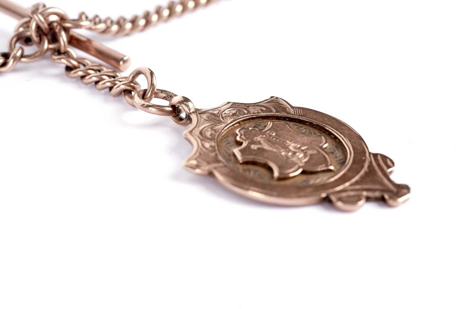 A 9ct rose gold Albert watch chain - Image 3 of 6