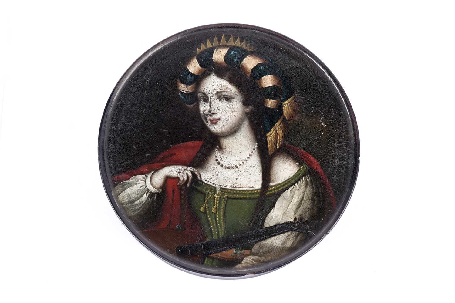 An early 19th Century German lacquered papier-mache snuff box - Image 4 of 7