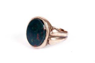 A Victorian bloodstone signet ring
