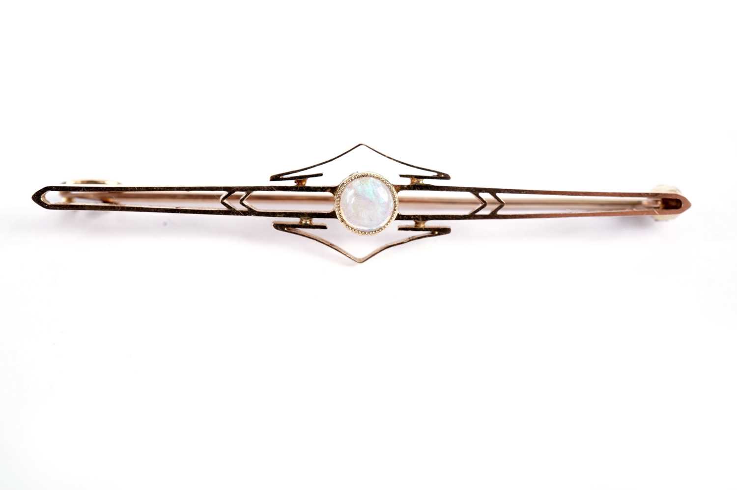 An Art Deco water opal bar brooch; and another - Image 2 of 8