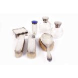 A selection of silver dressing table accessories