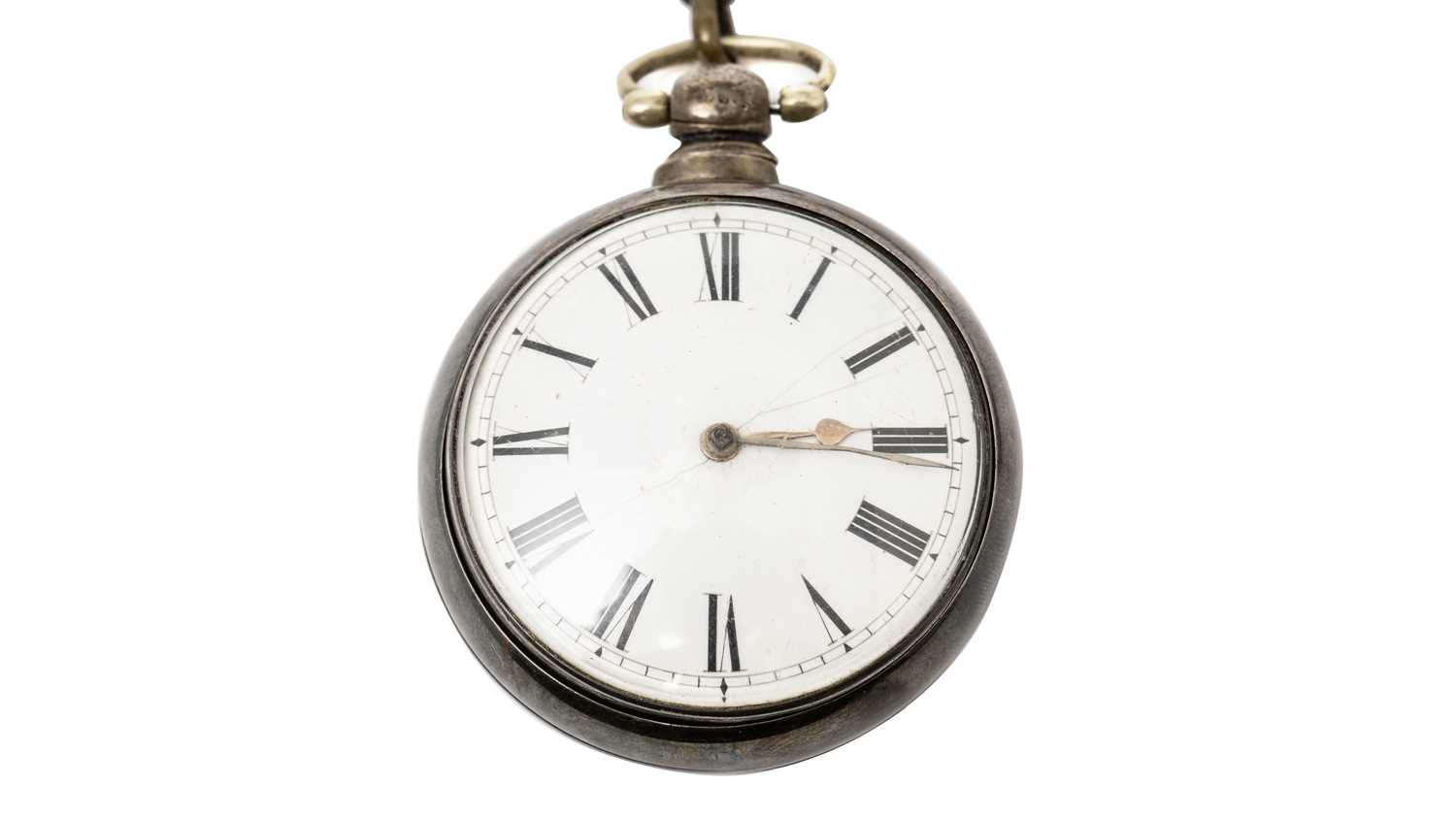 Adam Routledge, Carlisle: a silver pair cased pocket watch