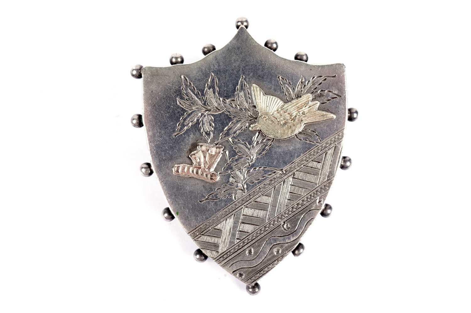 Late Victorian sentimental silver and white metal brooches - Image 3 of 6