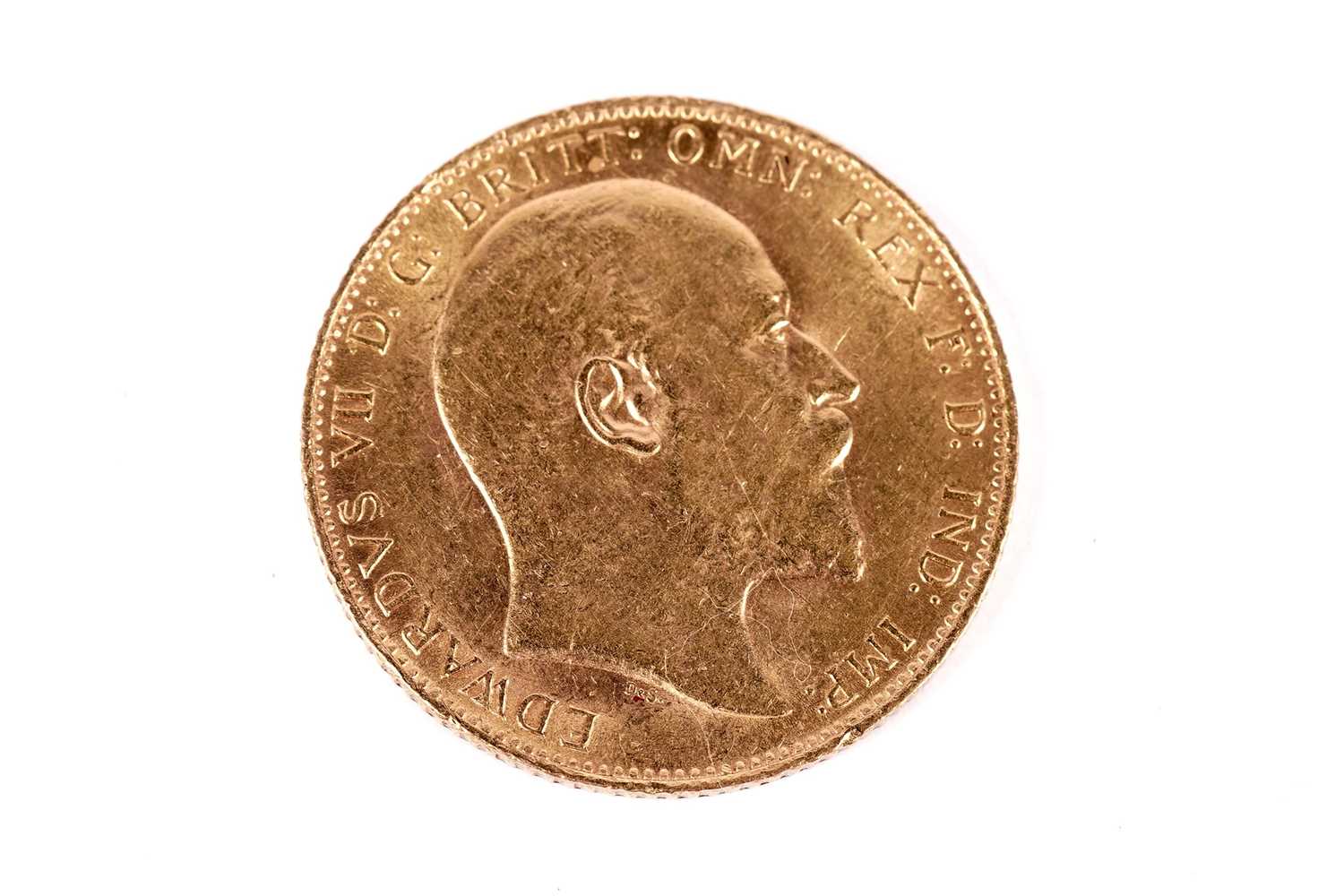 An Edward VII gold sovereign - Bild 2 aus 2