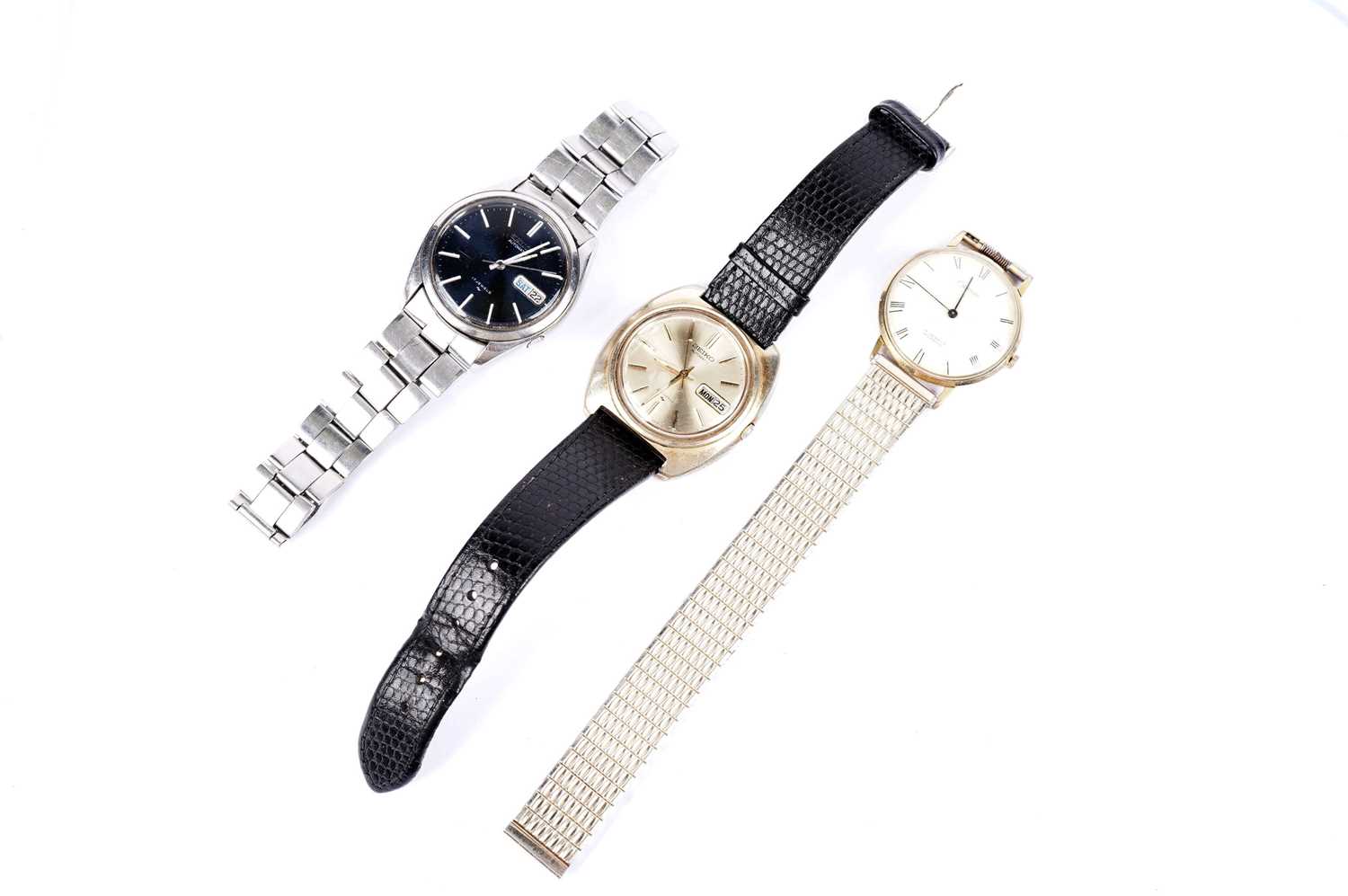 Two Seiko Automatic wristwatches; and another