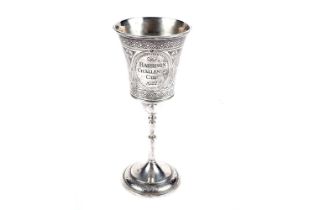 A Victorian silver trophy cup, with later 'Harrison Challenge Cup' inscription