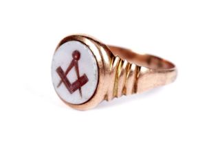 A Masonic intaglio seal signet ring