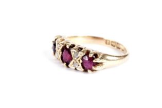 A Victorian ruby and diamond ring