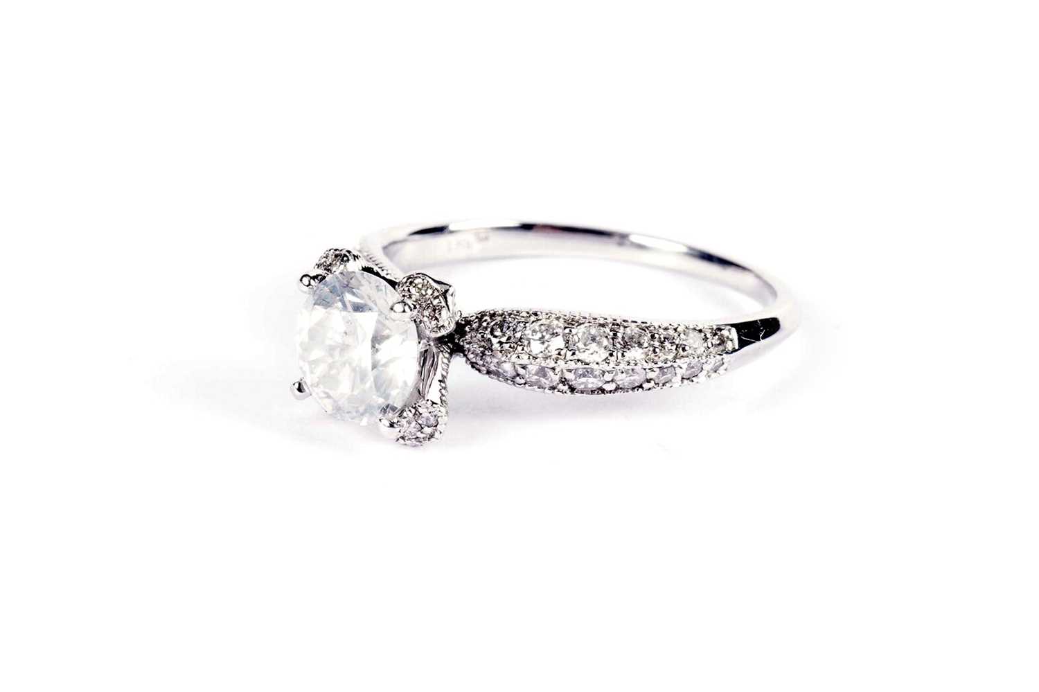 A solitaire diamond ring