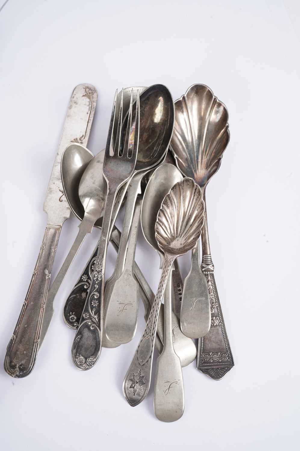A selection of silver and silver plated cutlery - Image 5 of 8
