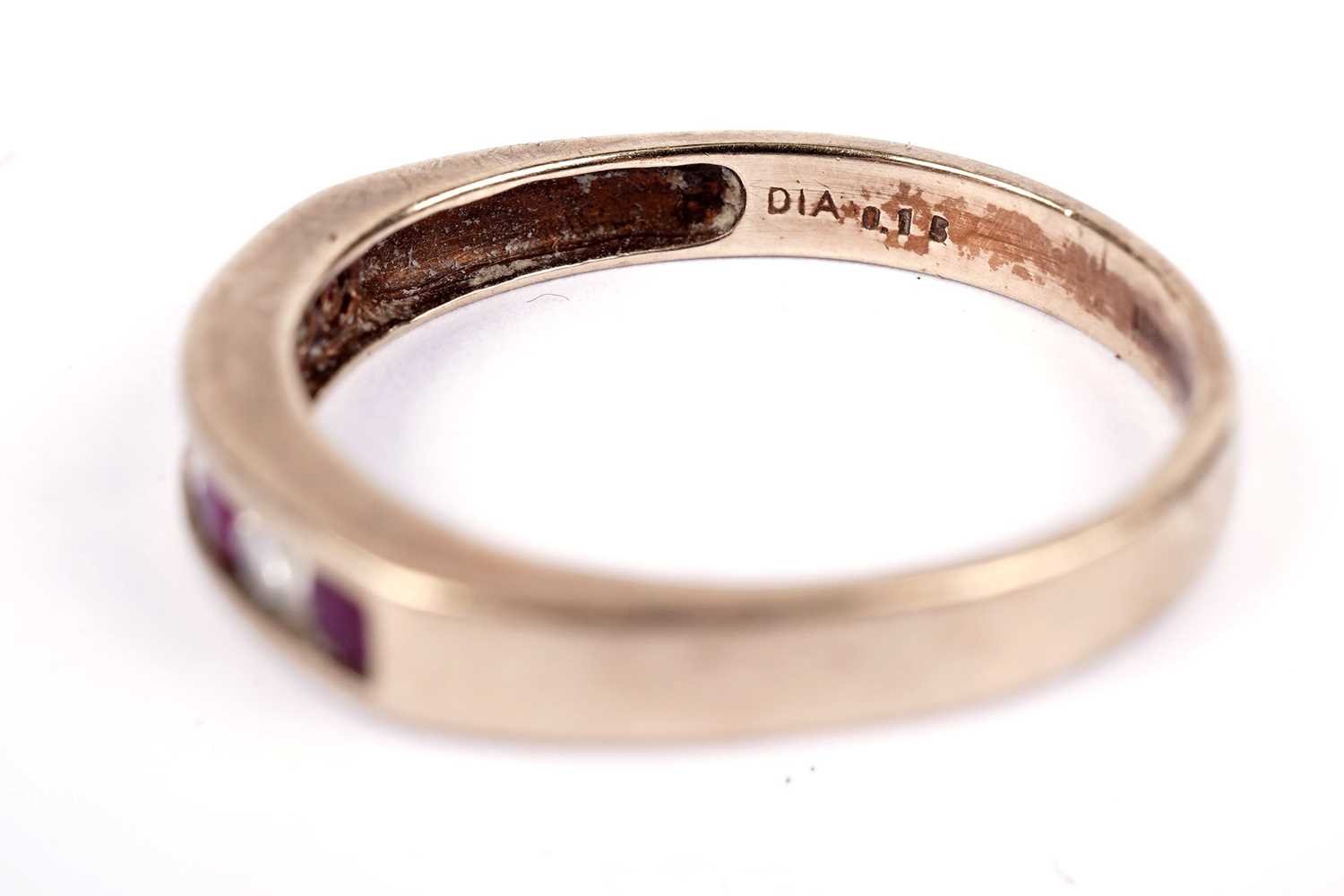 A ruby and diamond half hoop eternity ring - Image 3 of 3