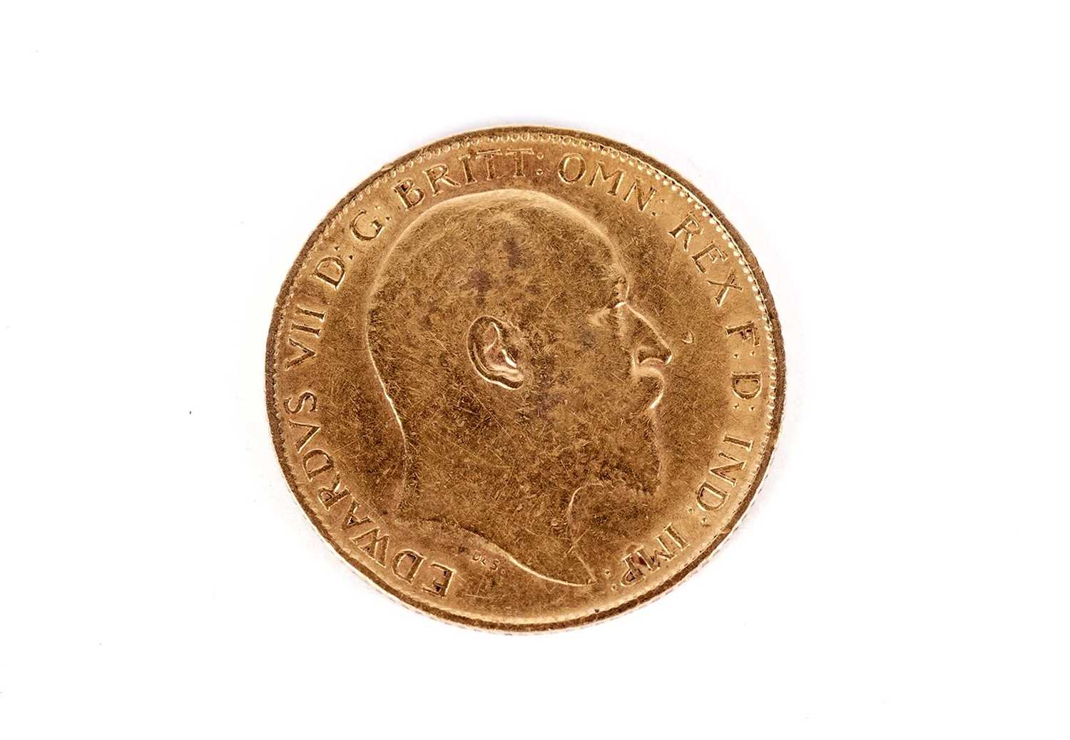 An Edward VII gold half sovereign - Bild 2 aus 2