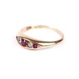 A ruby and diamond ring