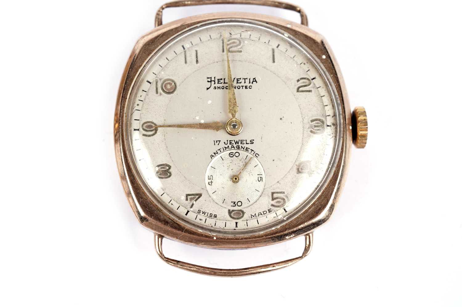 A Helvetia 9ct gold manual wind wristwatch; a gold fob; and other items - Image 4 of 6