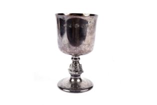 A Lindisfarne silver chalice, by Reid & Sons