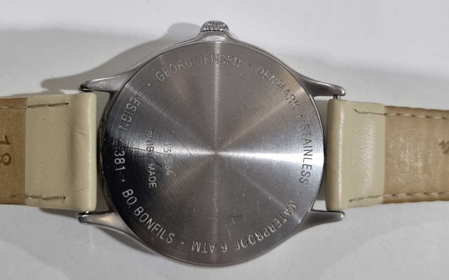 Georg Jensen: a stainless steel cased quartz wristwatch - Image 3 of 3