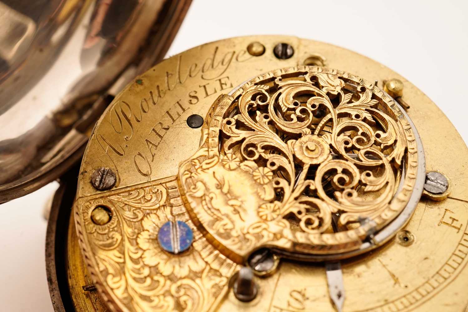 Adam Routledge, Carlisle: a silver pair cased pocket watch - Image 5 of 8