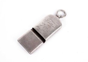 A Sampson Mordan & Co silver whistle