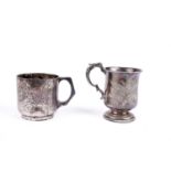 Two silver Christening cups