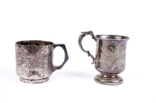 Two silver Christening cups