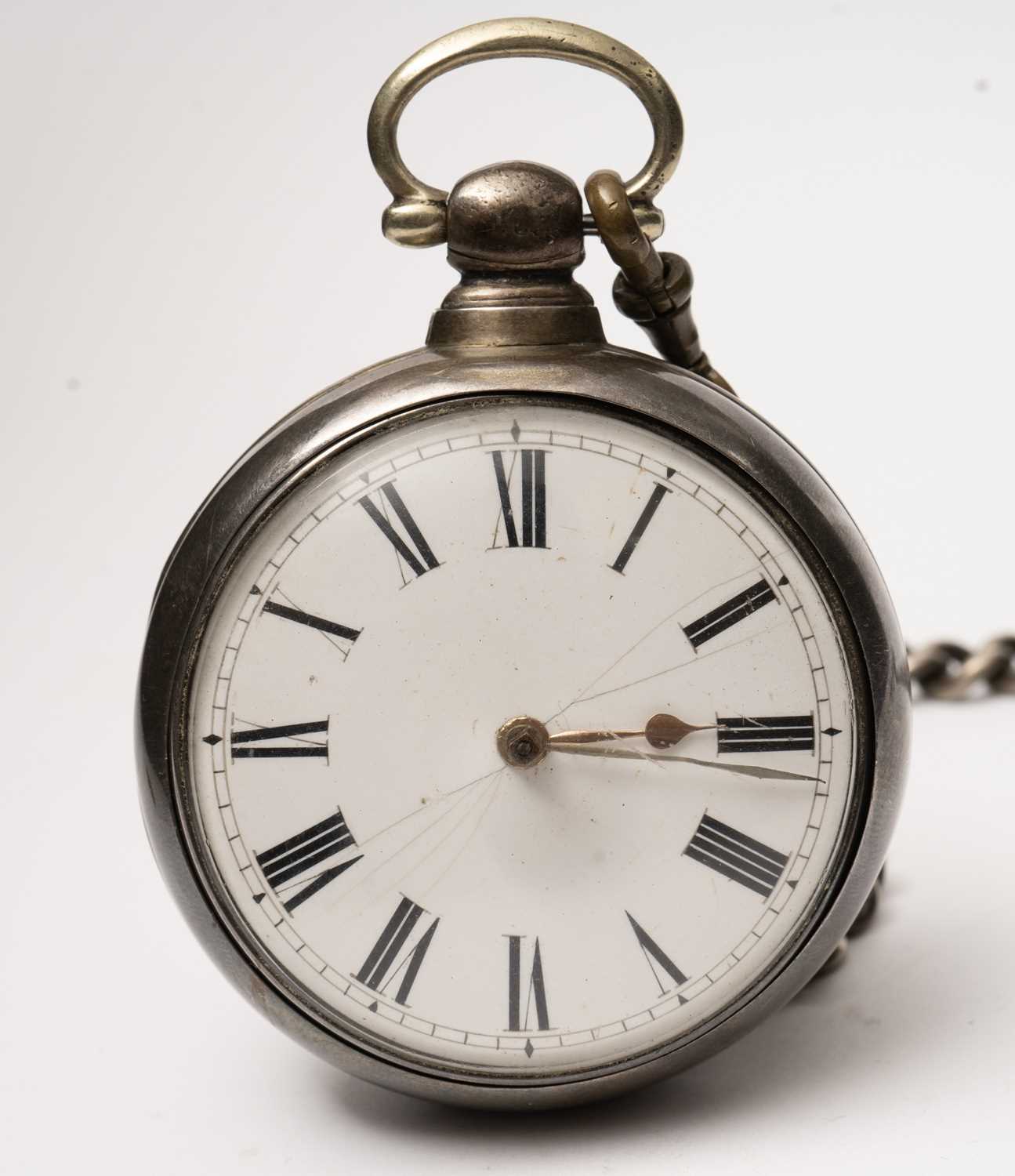 Adam Routledge, Carlisle: a silver pair cased pocket watch - Bild 3 aus 8