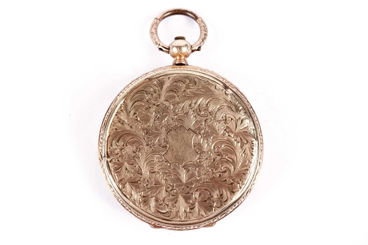 A yellow gold cased open face pocket watch - Image 2 of 4