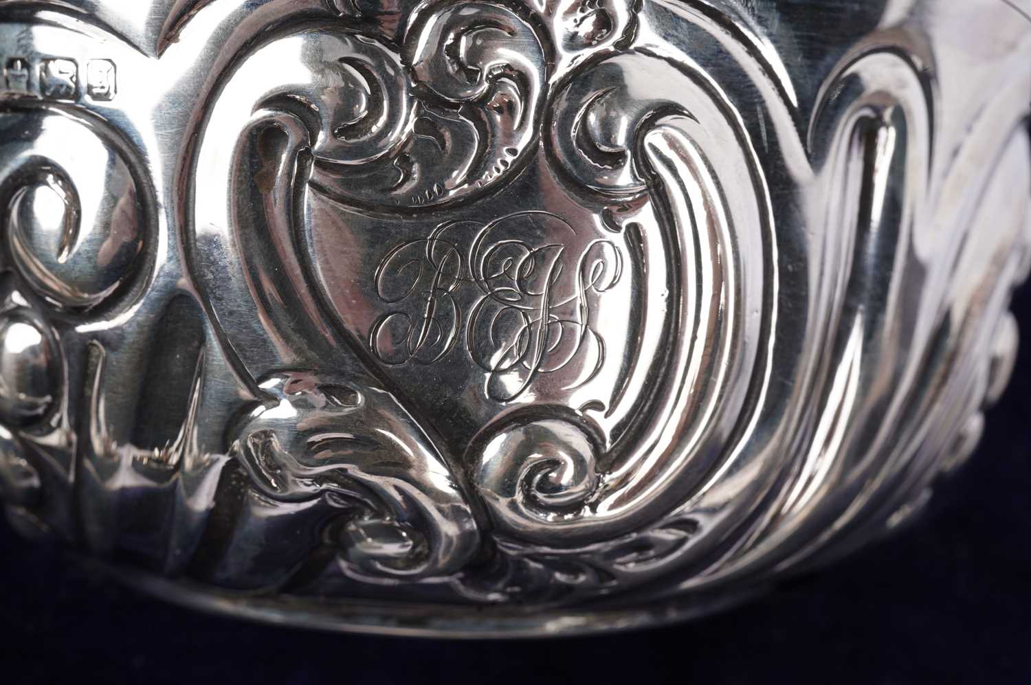 A late Victorian silver bowl; and other silver wares - Image 7 of 8