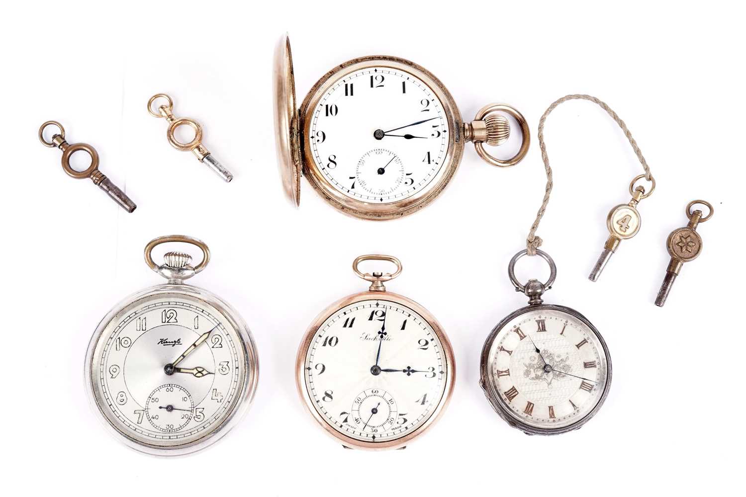 Four various pocket watches