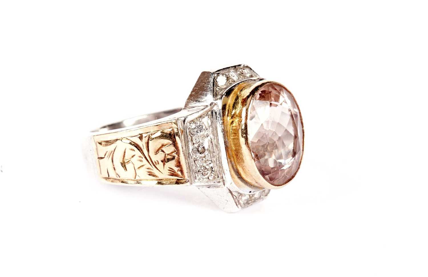 A pink-topaz and diamond dress ring - Image 2 of 3