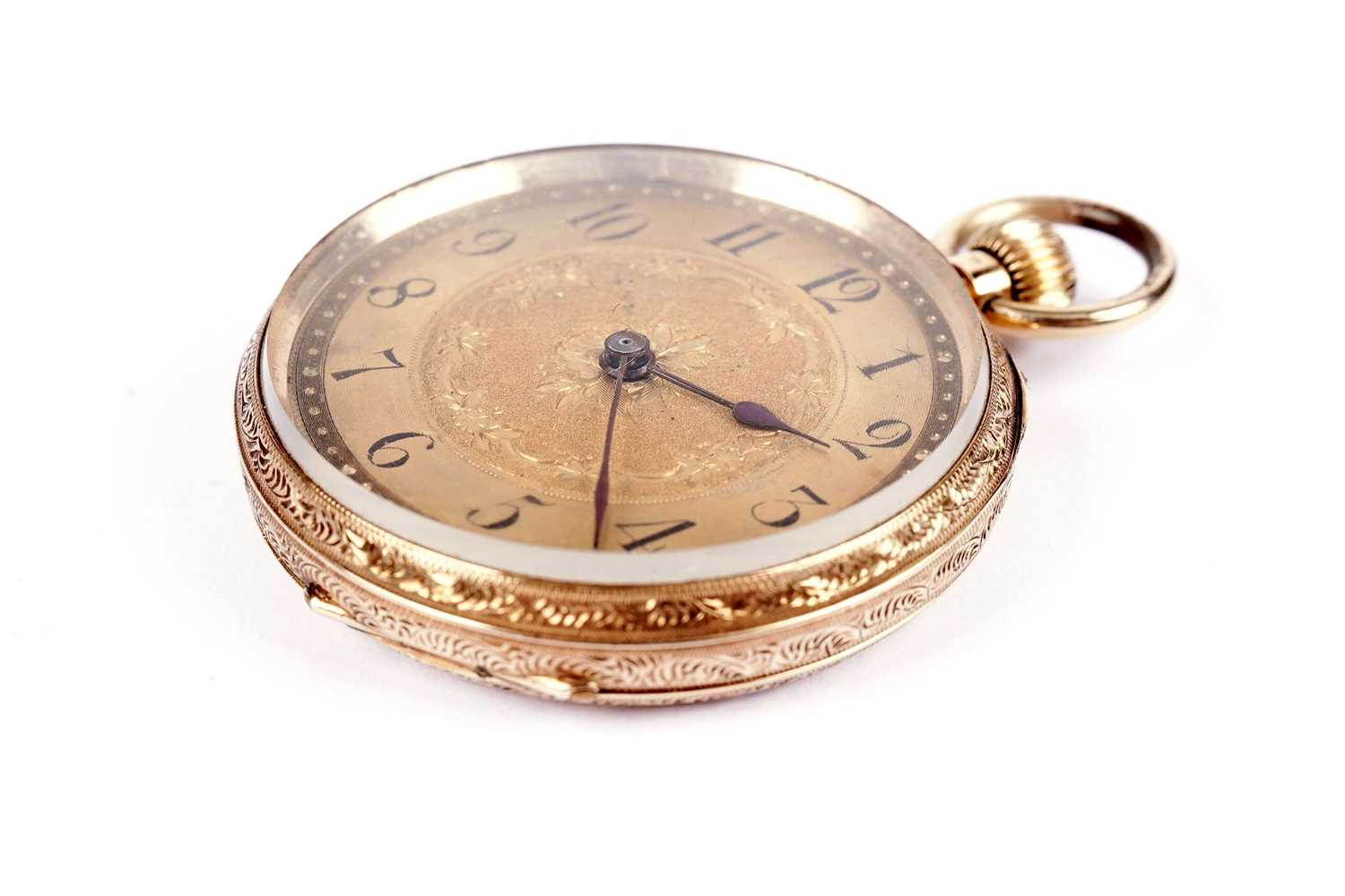 A Victorian yellow gold open face pocket watch - Image 2 of 4