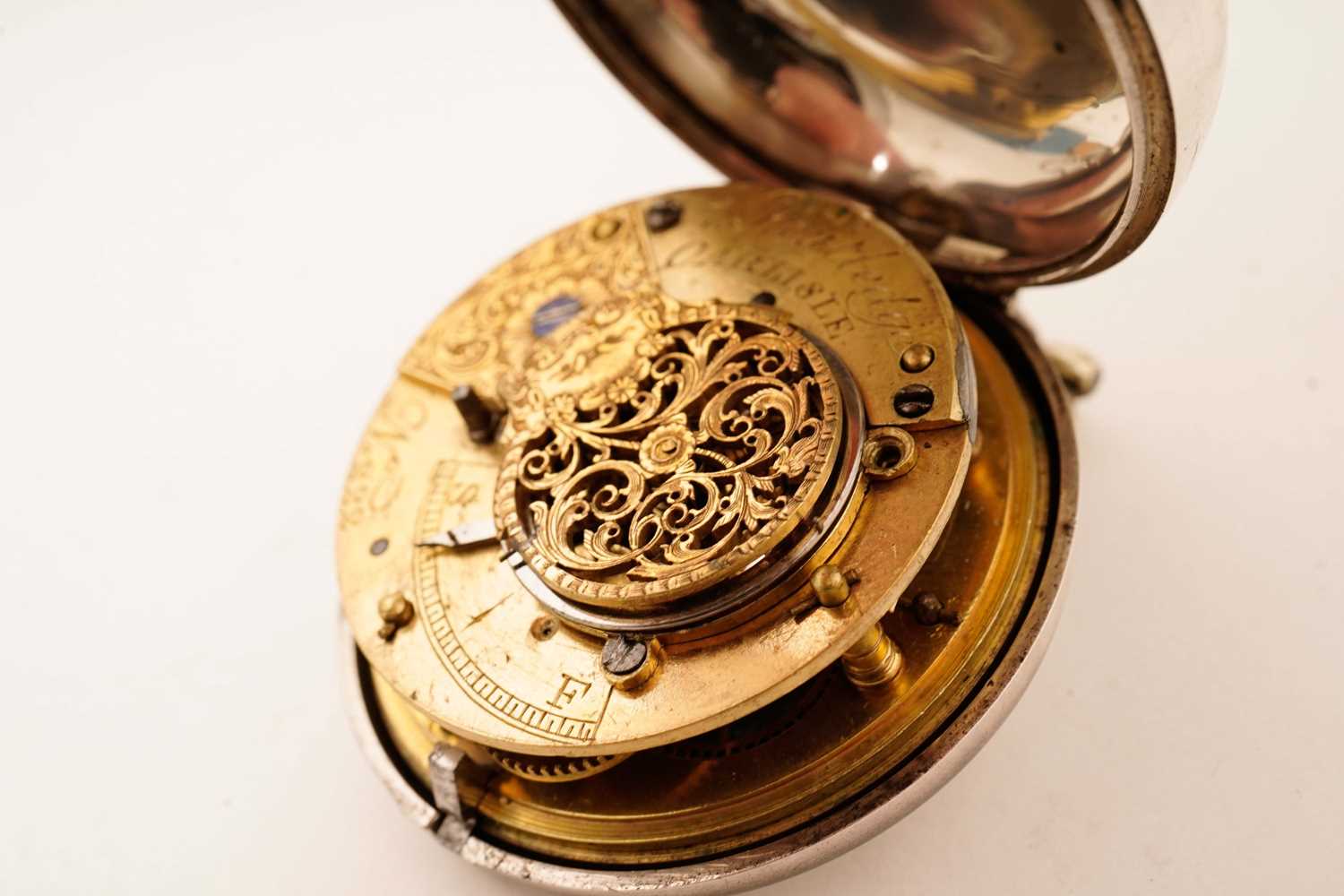 Adam Routledge, Carlisle: a silver pair cased pocket watch - Bild 4 aus 8