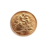 A George V gold half sovereign 1911