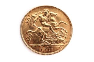 A George V gold half sovereign 1911