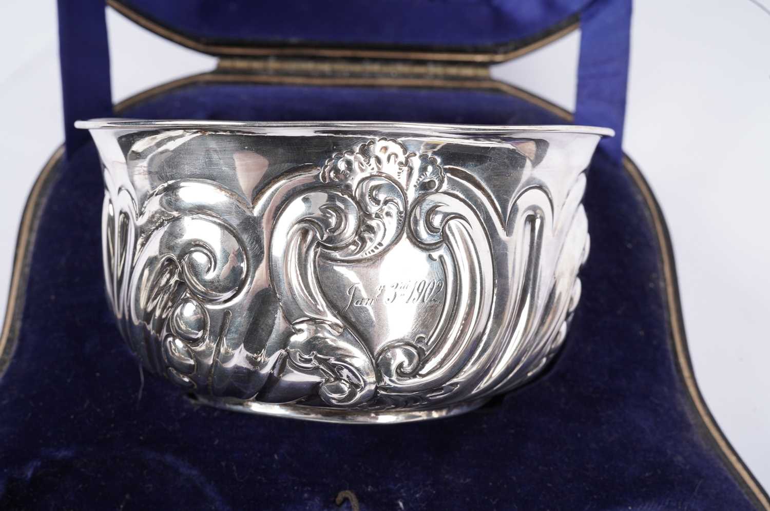 A late Victorian silver bowl; and other silver wares - Image 5 of 8