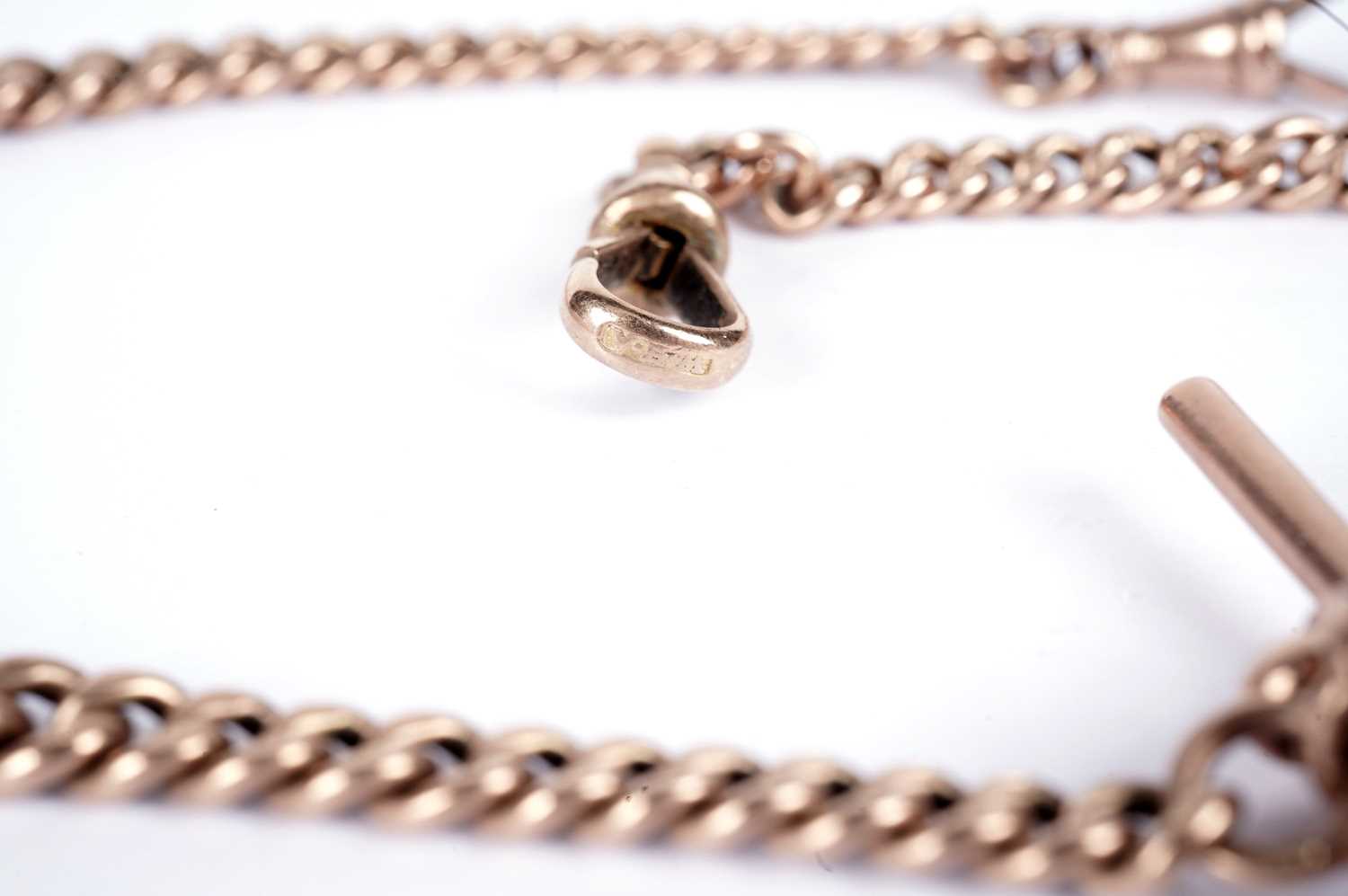 A 9ct rose gold Albert watch chain - Bild 5 aus 6